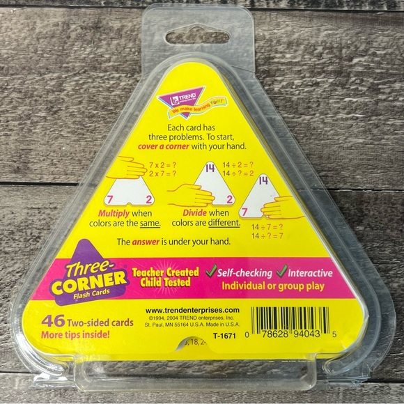 Three Corner Flash Cards Multiplication & Division - Picture 4 of 12